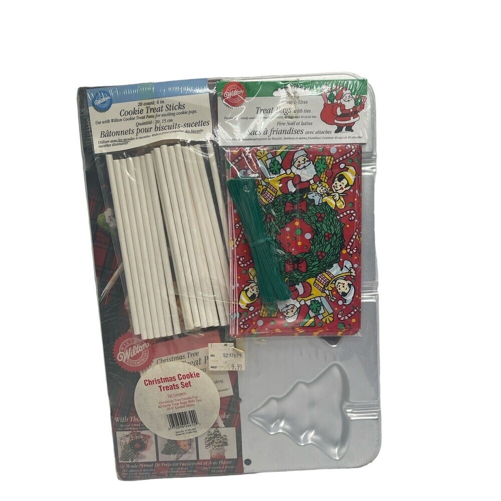 Vintage Wilton Christmas Tree Cookie Treat Pan Tin - NEW Unopened